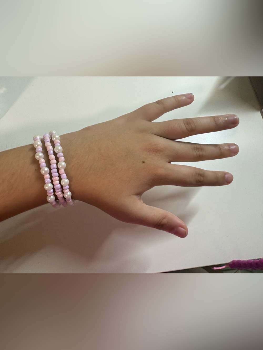 Delicate Pink Pearl & Bead Stretch Bracelet Set